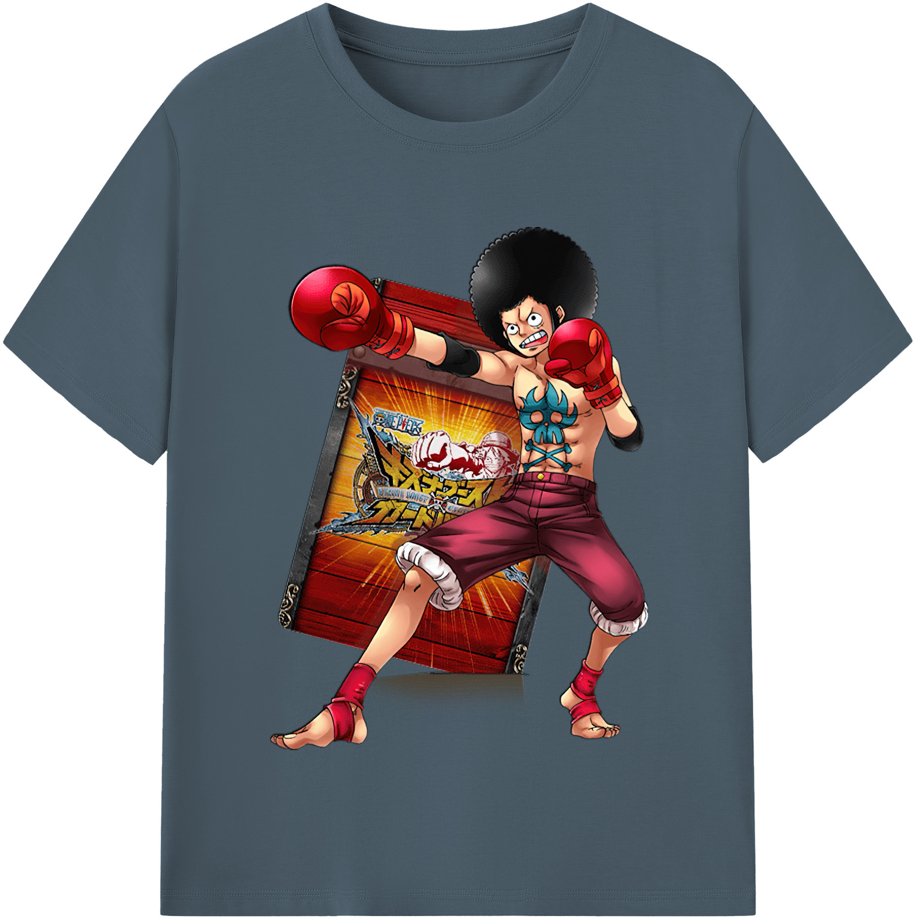 ワンピース モンキー・D・ルフィ ONE PIECE Monkey D. Luffy 綿100％半袖Tシャツ（フロントプリント）